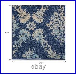 Nourison TRA09 Tranquil Vintage Damask Navy/Light Blue Area Rug 8'10 X 11'10