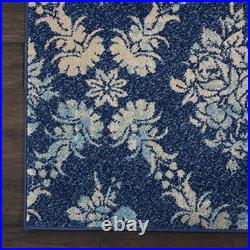 Nourison TRA09 Tranquil Vintage Damask Navy/Light Blue Area Rug 8'10 X 11'10