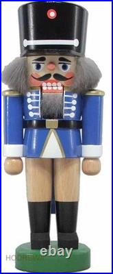 Nutcracker Hussar Blue 17cm NEW Wooden Figure Erzgebirge Christmas Figurine