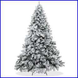 OPEN BOX 9FT Snow-Flocked Pine Realistic Artificial Christmas Tree with Stand