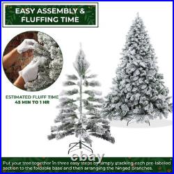 OPEN BOX 9FT Snow-Flocked Pine Realistic Artificial Christmas Tree with Stand