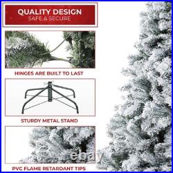 OPEN BOX 9FT Snow-Flocked Pine Realistic Artificial Christmas Tree with Stand