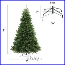 OPEN BOX 9 ft Green Spruce Hinged Artificial Christmas Tree with Stand