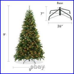 OPEN BOX 9 ft Spruce Artificial Christmas Tree with White Lights & Stand