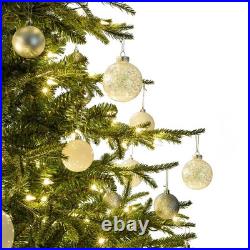 OasisCraft 6.5ft Pre-lit Snow Flocked Artificial Christmas Tree PVC Branches, 40