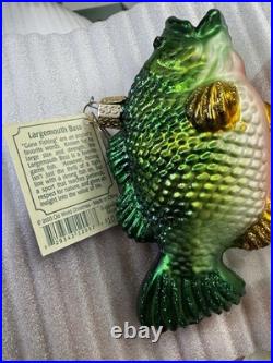 Old World Christmas Fishing Glass Ornament Lot Of 8 Bass Trout Salmon Truck