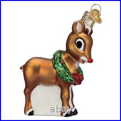 Old World Christmas Rudolph The Red Nosed Reindeer 5 Pc Glass Ornament Set #1