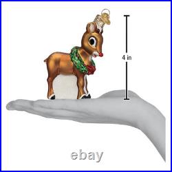 Old World Christmas Rudolph The Red Nosed Reindeer 5 Pc Glass Ornament Set #1