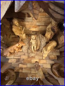 Olive Wood Hand-carved Nativity Set and Manger READ
