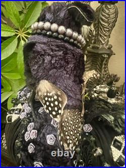 One O A Kind Handmade Halloween Jeweled Queen Owl Pumpkin Table Decor 8x11