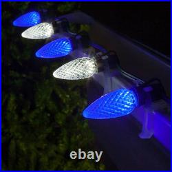 Opticore 49 Ft. 50-Light LED Blue and Cool White Faceted C9 String Light Set