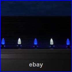 Opticore 49 Ft. 50-Light LED Blue and Cool White Faceted C9 String Light Set