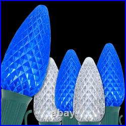 Opticore 49 Ft. 50-Light LED Blue and Cool White Faceted C9 String Light Set
