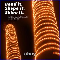 Orange LED Rope Flexible Light Outdoor 10' 20' 25' 50' 100' 150' Christmas Tree