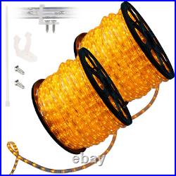 Orange LED Rope Flexible Light Outdoor 10' 20' 25' 50' 100' 150' Christmas Tree