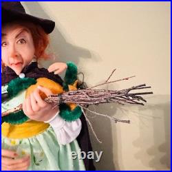 Original Sheila Bentley One of a kind Art Doll Halloween Hag Witch with Baby
