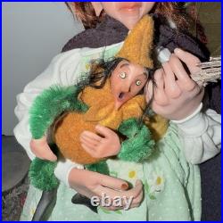 Original Sheila Bentley One of a kind Art Doll Halloween Hag Witch with Baby