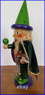 Original Steinbach Wizard of Oz Wizard Nutcracker 15in Hand Painted Wood Green