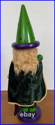 Original Steinbach Wizard of Oz Wizard Nutcracker 15in Hand Painted Wood Green