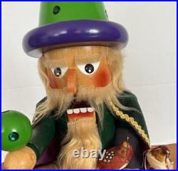 Original Steinbach Wizard of Oz Wizard Nutcracker 15in Hand Painted Wood Green