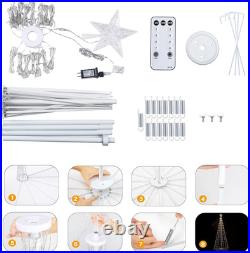 Outdoor Christmas Cone Tree Light with Star Topper, 6Ft