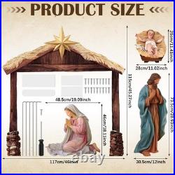 Outdoor Christmas Decoration Large Nativity Scene Holy Family Yard Weatherproof