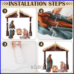 Outdoor Christmas Decoration Large Nativity Scene Holy Family Yard Weatherproof