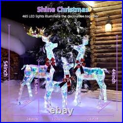 Outdoor Christmas Decorations Deer Family 3-Piece Lighted Prismatic Outdoor Christmas Decorations Deer Family 3-Piece Lighted Prismatic