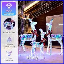 Outdoor Christmas Decorations Deer Family 3-Piece Lighted Prismatic Outdoor Christmas Decorations Deer Family 3-Piece Lighted Prismatic