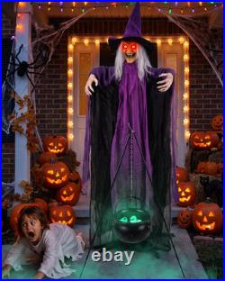 Outdoor Halloween Decorations Animatronics Witch with Witches Cauldron, Outdoor