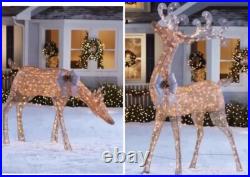 Outdoor Holiday Reindeer Set (2) Pre-Lit Christmas Decoration 7.5 ft & 4.5 ft Outdoor Holiday Reindeer Set (2) Pre-Lit Christmas Decoration 7.5 ft & 4.5 ft