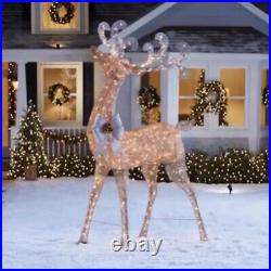 Outdoor Holiday Reindeer Set (2) Pre-Lit Christmas Decoration 7.5 ft & 4.5 ft Outdoor Holiday Reindeer Set (2) Pre-Lit Christmas Decoration 7.5 ft & 4.5 ft