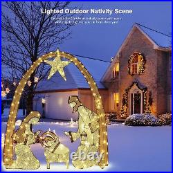 Outdoor Lighted Nativity Scene Set for Christmas Decoration, 48Inch Large Christ