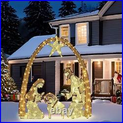 Outdoor Lighted Nativity Scene Set for Christmas Decoration, 48Inch Large Christ