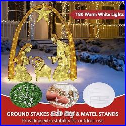 Outdoor Lighted Nativity Scene Set for Christmas Decoration, 48Inch Large Christ