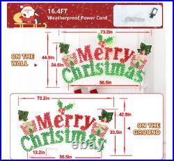 Outdoor Merry Christmas Sign Holiday Yard Decoration Pre Lit LED 6' Stake Mount Outdoor Merry Christmas Sign Holiday Yard Decoration Pre Lit LED 6' Stake Mount