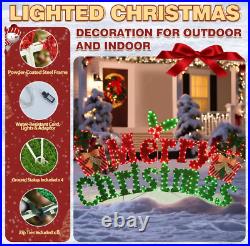Outdoor Merry Christmas Sign Holiday Yard Decoration Pre Lit LED 6' Stake Mount Outdoor Merry Christmas Sign Holiday Yard Decoration Pre Lit LED 6' Stake Mount