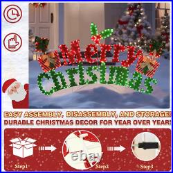 Outdoor Merry Christmas Sign Holiday Yard Decoration Pre Lit LED 6' Stake Mount Outdoor Merry Christmas Sign Holiday Yard Decoration Pre Lit LED 6' Stake Mount