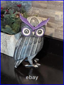 Owl Alebrije Figurine Hand Carved & Hand Painted Wooden Sculpture, Original Owl Alebrije Figurine Hand Carved & Hand Painted Wooden Sculpture, Original