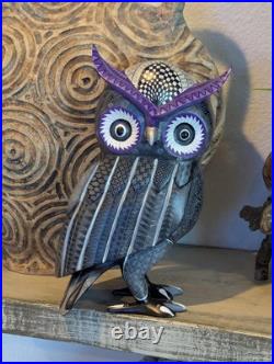 Owl Alebrije Figurine Hand Carved & Hand Painted Wooden Sculpture, Original Owl Alebrije Figurine Hand Carved & Hand Painted Wooden Sculpture, Original