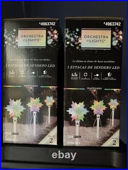 PAIR 2 Orchestra Of Lights 3 Snowflake Pathway Steaks Smart Music Sync Holiday