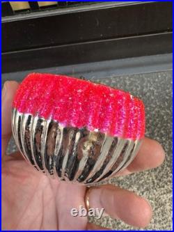 PALLINA NATALE VINTAGE concava diorama VETRO uomo e donna Christmas