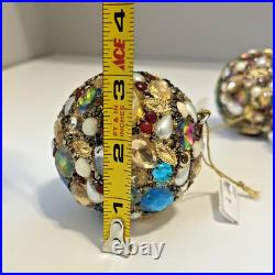 PIER 1 IMPORTS Glass MULTI MOSAIC Christmas BALL Ornament