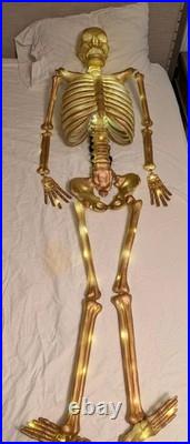 POTTERY BARN Light-Up Mr. Bones Skeleton Gold NWT