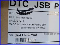 POTTERY BARN Light-Up Mr. Bones Skeleton Gold NWT