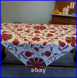 POTTERY BARN Rare New SARITA HANDA Embroidered Holiday Table Throw 50 x 50