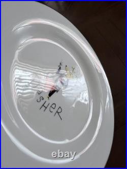 POTTERY BARN Reindeer 4 Dinner Plates Dasher, Donner, Cupid, Prancer