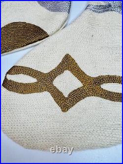 Pair Judy Ross Textiles Christmas Stockings, Cream White Gold And Silver Neutral