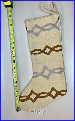 Pair Judy Ross Textiles Christmas Stockings, Cream White Gold And Silver Neutral