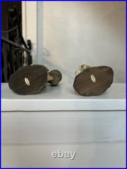 Pair Of Velveteen Rabbit Easter Bunny Statues 7.75 Bethany Lowe Style